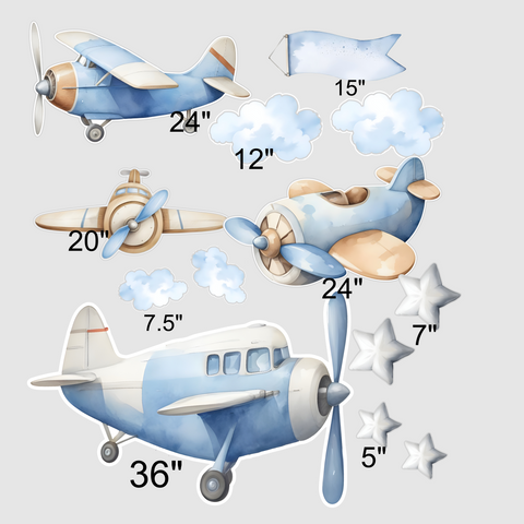 Blue Airplane Set Party Prop
