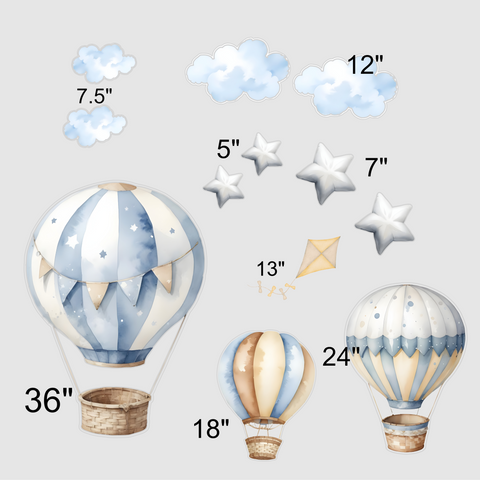 Blue Air balloons Set Party Prop