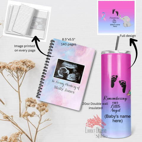 Custom Remembering Our Little Angel Journal & Tumbler Set