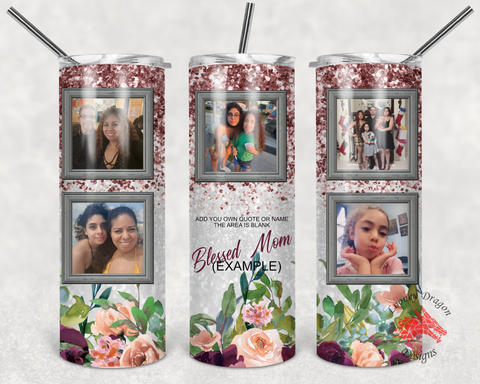 Personalized Maroon Rose Gold20oz Skinny Tumbler |