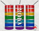 20oz Skinny Tumbler | LooneyDragonDesigns | Pride AMOR