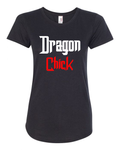 Women Black Short Sleeves Tee | LooneyDragon | Dragon Chick