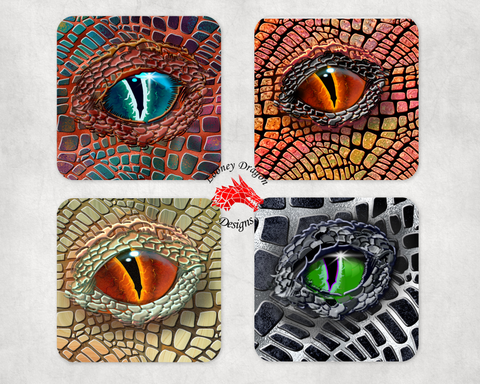 Dragon Eye Coasters (Set of 4) | Looney Dragon Designs