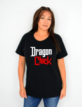 Women Black Short Sleeves Tee | LooneyDragon | Dragon Chick