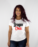 Women White Short Sleeves Tee | LooneyDragon | Dragon Chick