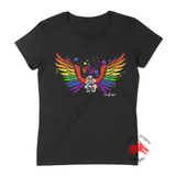 Women White Short Sleeves Tee | LooneyDragon | Se Tu Alas de Arcoiris