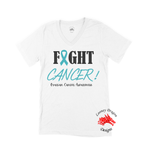 Fight Cancer - Ovarian Cancer Short Sleeves V-Tee | Looney Dragon
