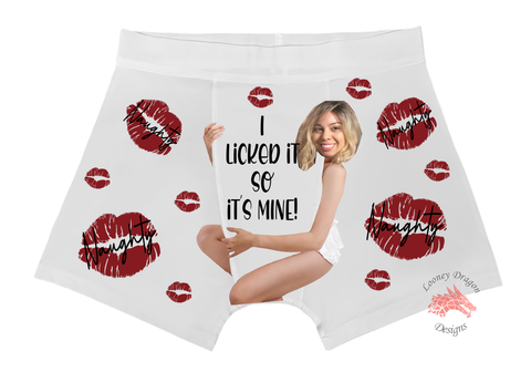 Men's Boxers Brief I Licked it So It's Mine Brown Skin | Looney Dragon