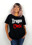 Women Black Short Sleeves Tee | LooneyDragon | Dragon Chick