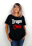 Women Black Short Sleeves Tee | LooneyDragon | Dragon Chick