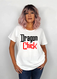 Women White Short Sleeves Tee | LooneyDragon | Dragon Chick