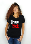 Women Black Short Sleeves Tee | LooneyDragon | Dragon Chick