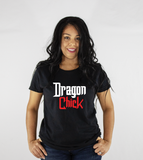 Women Black Short Sleeves Tee | LooneyDragon | Dragon Chick