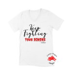 Women Short Sleeves V-Tee | LooneyDragon | Keep Fighting your Demons