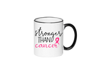 Black & White Mug | LooneyDragonDesigns | Stronger Than Cancer