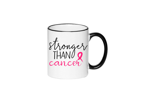 Black & White Mug | LooneyDragonDesigns | Stronger Than Cancer