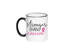 Black & White Mug | LooneyDragonDesigns | Stronger Than Cancer