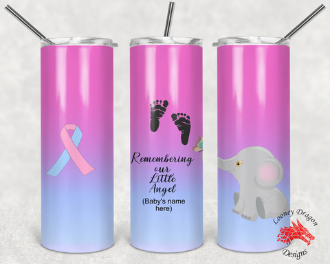 20oz Skinny Tumbler | LooneyDragonDesigns | Remembering Our Little Angel