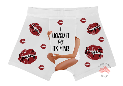 Men's Boxers Brief I Licked it So It's Mine Tan Skin | Looney Dragon
