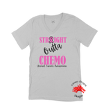 Breast Cancer Women Short Sleeves V-Tee | Looney Dragon | Straight Outta Chemo