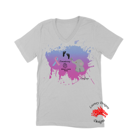 Women Short Sleeves V-Tee | LooneyDragon | Remembering our Little Angel