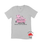 Women Short Sleeves V-Tee | Looney Dragon | Fighting to Survive and Dragon Every Day