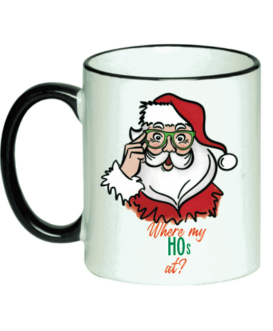 Where my HOs at? Black & White Mug  | LooneyDragonDesigns